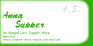 anna supper business card